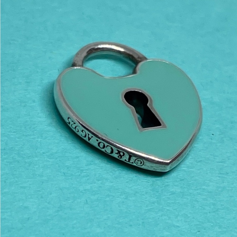 Tiffany Medium Blue Enamel Heart Lock